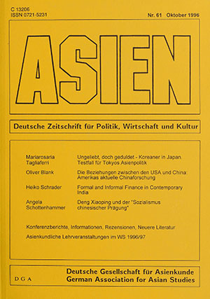 cover_issue_992  | ASIEN – Nr. 61 (Oktober 1996)